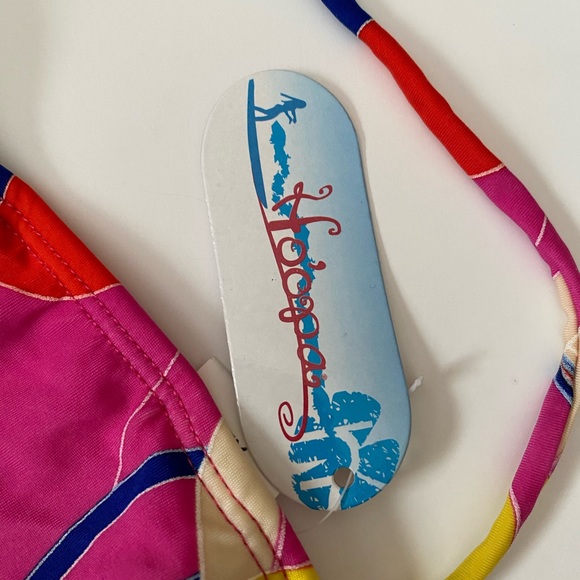 Hoopa | Pink & Red Swirl Triangle Bikini only top women’s size XL - Picture 5 of 8